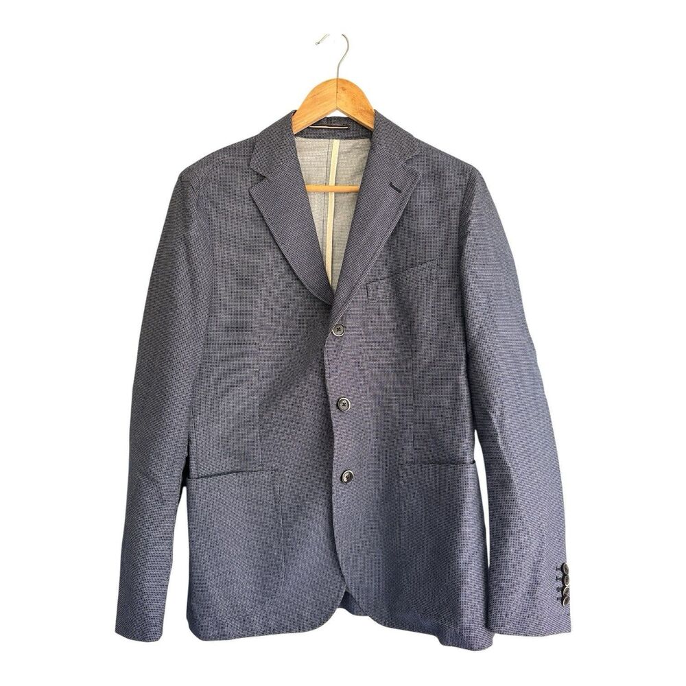 RODA Blue Cotton Italian Suit Jacket - IT 48 Slim Fit - Summer Wedding Nantucket